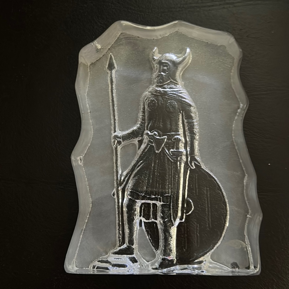 Lead Crystal Viking paper weight